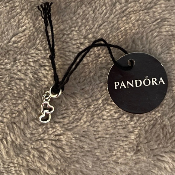 PANDORA Me Double Heart 925 Sterling Silver Charm - Picture 3 of 5